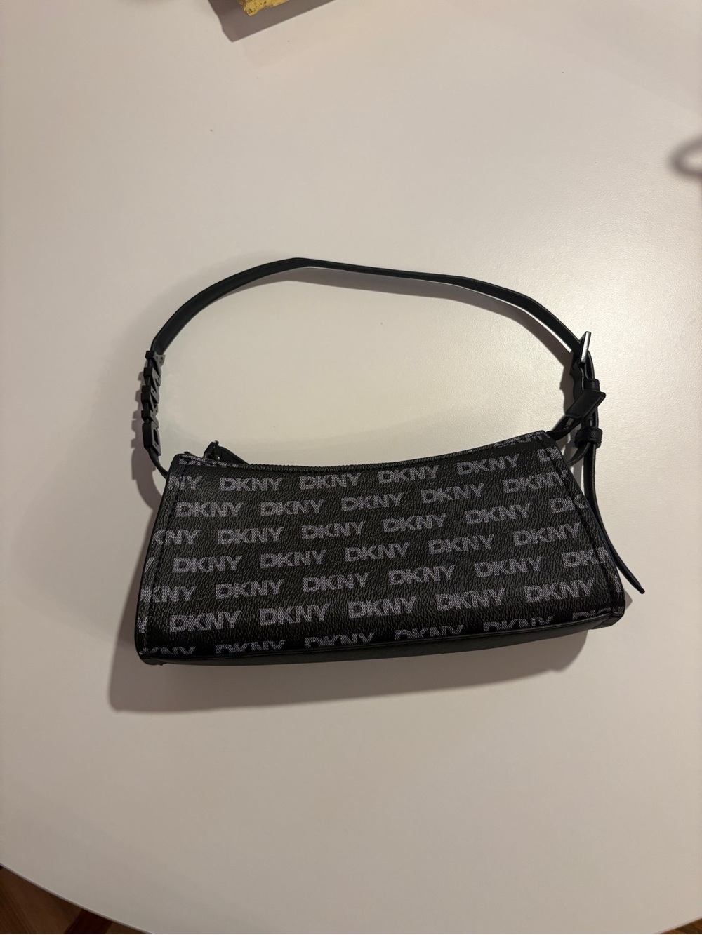 DKNY Black Logo Monogram Mini Shoulder Bag